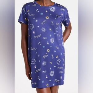 Navy Star and Moon Print Sleep Shirt